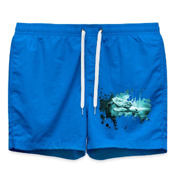 Schildkröte Landschildkröte Aquarell Geschenk - Badeshorts - Cobalt blue - Vorne - AI Model Male 185 light (185cm)