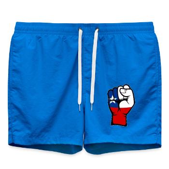 Chile Flagge Faust Hand Symbol - Badeshorts - Cobalt blue - Vorne - AI Model Male 185 light (185cm)
