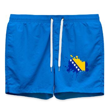Bosnien Flagge Fleckendesign - Badeshorts - Cobalt blue - Vorne - AI Model Male 185 light (185cm)