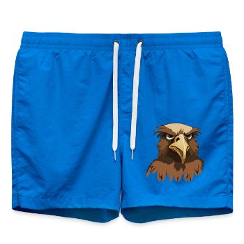 Lustige Adlerkopf Cartoon Illustration - Badeshorts - Cobalt blue - Vorne - AI Model Male 185 light (185cm)