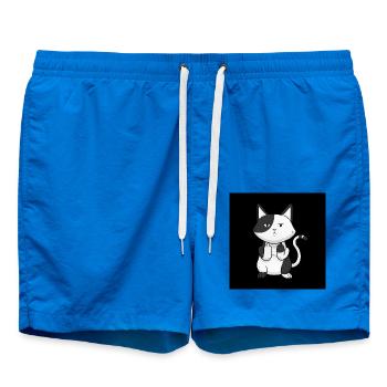 Katze Mittelfinger - Badeshorts - Cobalt blue - Vorne - AI Model Male 185 light (185cm)
