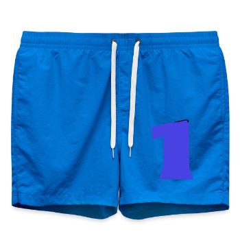 1. 1 JAHR. 1. JAHRESTAG. 1 JAHR GEBURTSTAG - Badeshorts - Cobalt blue - Vorne - AI Model Male 185 light (185cm)