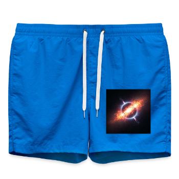 Kosmischer Orbit Kunstdruck - Badeshorts - Cobalt blue - Vorne - AI Model Male 185 light (185cm)