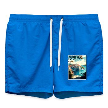 Dubrovnik Neretva Kroatien Vintage Reiseposter - Badeshorts - Cobalt blue - Vorne - AI Model Male 185 light (185cm)