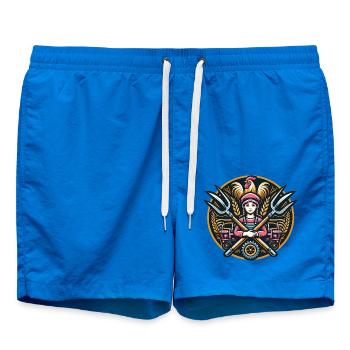 Girl from the village logo - Swim Trunks - cobalt blue - Front - AI Model Male 185 light (185cm)