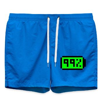 Batterie 99 % Pixel Art - Badeshorts - Cobalt blue - Vorne - AI Model Male 185 light (185cm)