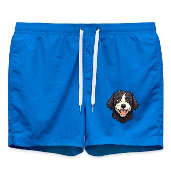 Portugiesischer Wasserhund Rasse Aquarell Cartoon Kawa - Badeshorts - Cobalt blue - Vorne - AI Model Male 185 light (185cm)