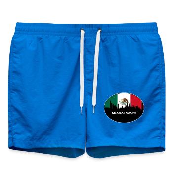 Guadalajara Mexiko Flagge Skyline Silhouette Reisen - Badeshorts - Cobalt blue - Vorne - AI Model Male 185 light (185cm)