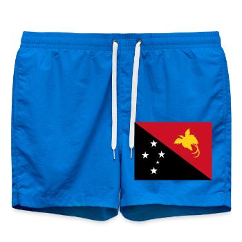 Papua-Neuguinea – Rot-Schwarze Sternflagge - Badeshorts - Cobalt blue - Vorne - AI Model Male 185 light (185cm)