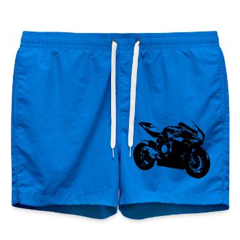Motorrad - Badeshorts - Cobalt blue - Vorne - AI Model Male 185 light (185cm)