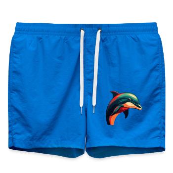 Delfin Cartoon Figur Buntes Haustier Tier - Badeshorts - Cobalt blue - Vorne - AI Model Male 185 light (185cm)