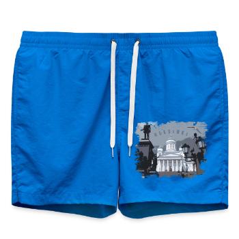 Helsinki Kathedrale T-Shirts, Hoodies, Produkte - Badeshorts - Cobalt blue - Vorne - AI Model Male 185 light (185cm)