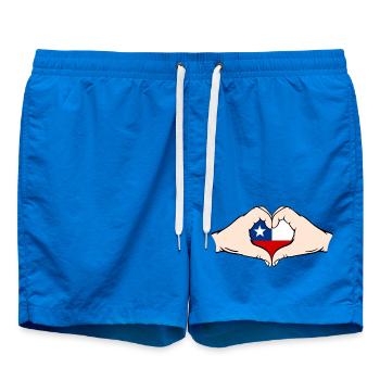 Chile Herzform mit Hände - Badeshorts - Cobalt blue - Vorne - AI Model Male 185 light (185cm)