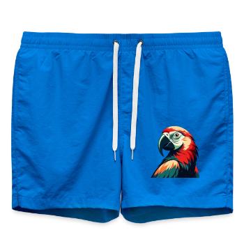 Parrot Cartoon Character Colorful Pet Animal - Swim Trunks - cobalt blue - Front - AI Model Male 185 light (185cm)