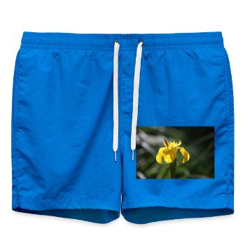 Schwertlilie Lilie gelbe Blume - Badeshorts - Cobalt blue - Vorne - AI Model Male 185 light (185cm)