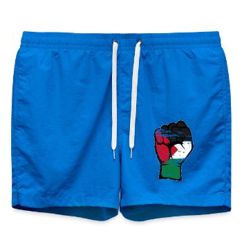 Palästina Flagge Faust Symbol used - Badeshorts - Cobalt blue - Vorne - AI Model Male 185 light (185cm)