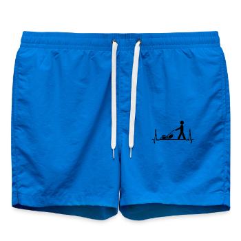 Rasenmäher Gartenarbeit Herzschlag - Badeshorts - Cobalt blue - Vorne - AI Model Male 185 light (185cm)