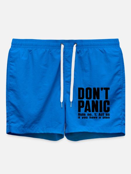DON’T PANIC – Rule #1 Shirt - Badeshorts - Cobalt blue
