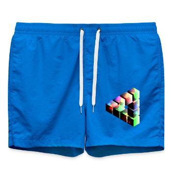 Kuben Lichtspiel Farbrauschen - Badeshorts - Cobalt blue - Vorne - AI Model Male 185 light (185cm)