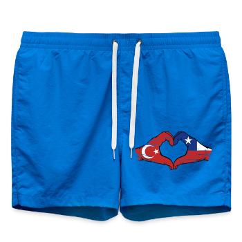 Türkei Chile Flagge Hände Herzform used - Badeshorts - Cobalt blue - Vorne - AI Model Male 185 light (185cm)