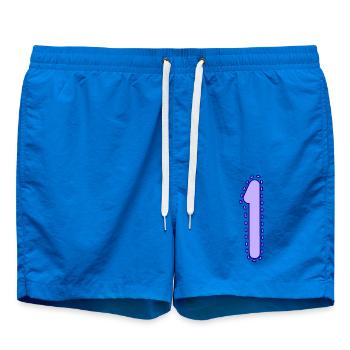 1. 1 Jahr. 1. JAHRESTAG. 1-JÄHRIGES JUBILÄUM - Badeshorts - Cobalt blue - Vorne - AI Model Male 185 light (185cm)