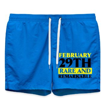Happy Birthday Schaltjahr 29. Februar Schalttag - Badeshorts - Cobalt blue - Vorne - AI Model Male 185 light (185cm)