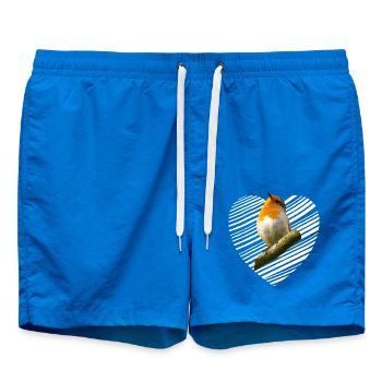 Rotkehlchen Singvogel - Badeshorts - Cobalt blue - Vorne - AI Model Male 185 light (185cm)