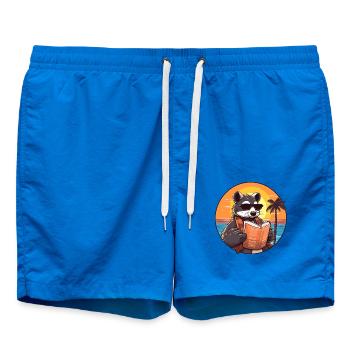 Dachs niedlicher lustiger Cartoon Kawaii Buchstrand - Badeshorts - Cobalt blue - Vorne - AI Model Male 185 light (185cm)