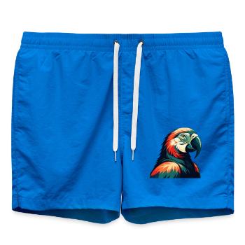 Parrot Cartoon Character Colorful Pet Animal - Swim Trunks - cobalt blue - Front - AI Model Male 185 light (185cm)