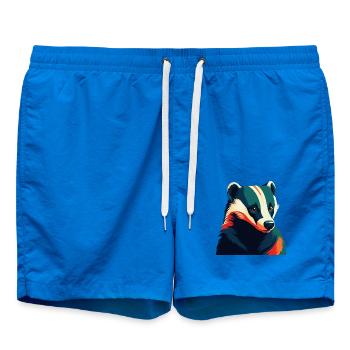 Blaireau Personnage De Dessin Animé Animal De Compagnie Coloré - Short de bain - cobalt blue - Devant - AI Model Male 185 light (185cm)
