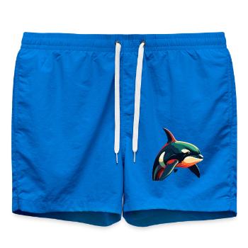 Orca Cartoon-Figur Buntes Haustier - Badeshorts - Cobalt blue - Vorne - AI Model Male 185 light (185cm)