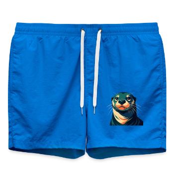Otter Cartoon Character Colorful Pet Animal - Swim Trunks - cobalt blue - Front - AI Model Male 185 light (185cm)