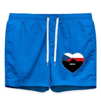 Brünn Tschechien Flagge Skyline Reise Souvenir - Badeshorts - Cobalt blue - Vorne - AI Model Male 185 light (185cm)