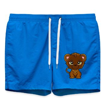 lion cub - Swim Trunks - cobalt blue - Front - AI Model Male 185 light (185cm)