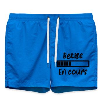 Bêtise en cours - Short de bain - cobalt blue - Devant - AI Model Male 185 light (185cm)