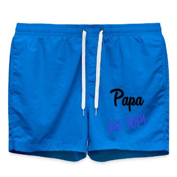 PAPA. VATERTAG. FROHER VATERTAG. ALLES GUTE ZUM GEBURTSTAG. - Badeshorts - Cobalt blue - Vorne - AI Model Male 185 light (185cm)