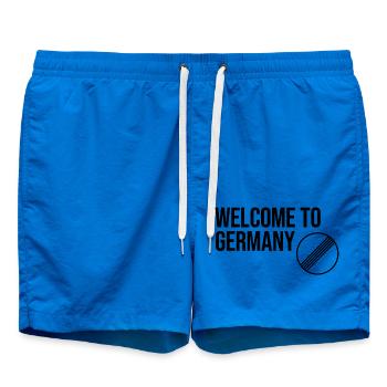 WELCOME TO GERMANY by Unlimited Apparel - Swim Trunks - cobalt blue - Front - AI Model Male 185 light (185cm)
