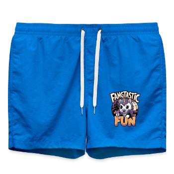 Fangtastic Fun - Swim Trunks - cobalt blue - Front - AI Model Male 185 light (185cm)