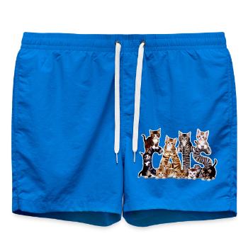 Chatons en lettres : collage adorable - Short de bain - cobalt blue - Devant - AI Model Male 185 light (185cm)