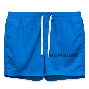 Hamburg German City Hatching lettering - Swim Trunks - cobalt blue - Front - AI Model Male 185 light (185cm)