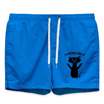 Pfoten Weg! – Schwarze Katze Statement - Badeshorts - Cobalt blue - Vorne - AI Model Male 185 light (185cm)