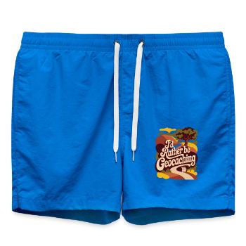 I'd Rather Be Geocaching - Swim Trunks - cobalt blue - Front - AI Model Male 185 light (185cm)