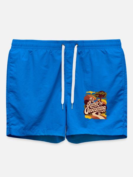 I'd Rather Be Geocaching - Swim Trunks - cobalt blue