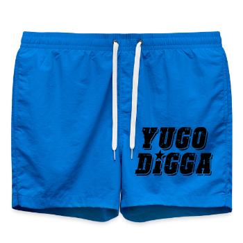 yugo digga - united style of Balkan - Swim Trunks - cobalt blue - Front - AI Model Male 185 light (185cm)