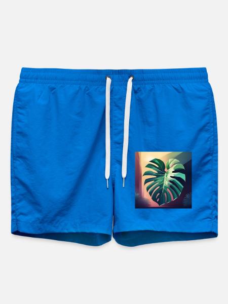 Monstera Leaf - Badeshorts - Cobalt blue