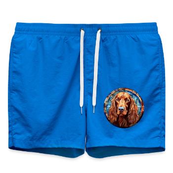 Irish Setter Hunderasse Aquarellglas - Badeshorts - Cobalt blue - Vorne - AI Model Male 185 light (185cm)