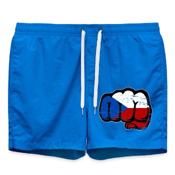 Tschechien Faust Flagge used - Badeshorts - Cobalt blue - Vorne - AI Model Male 185 light (185cm)