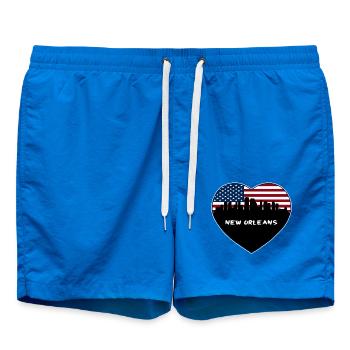 New Orleans Louisiana USA Flagge Skyline Reisen Souv - Badeshorts - Cobalt blue - Vorne - AI Model Male 185 light (185cm)
