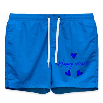 RETIREMENT. COLLEAGUE. RETIREMENT. RETIRED. RETIREMENT. - Swim Trunks - cobalt blue - Front - AI Model Male 185 light (185cm)