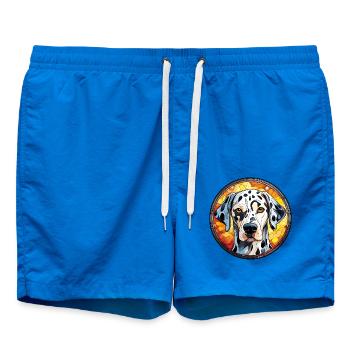 Dalmatiner Hunderasse Aquarellglas - Badeshorts - Cobalt blue - Vorne - AI Model Male 185 light (185cm)